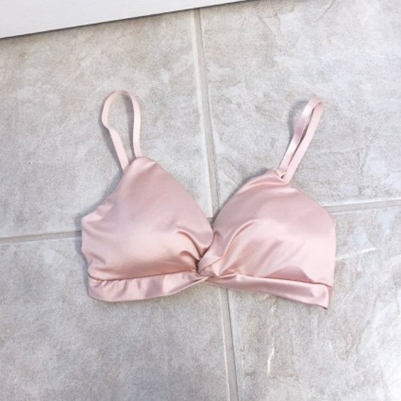 NEW Light Pink Shiny Bra Twist Style (Size: One Size) - Picture 1 of 3